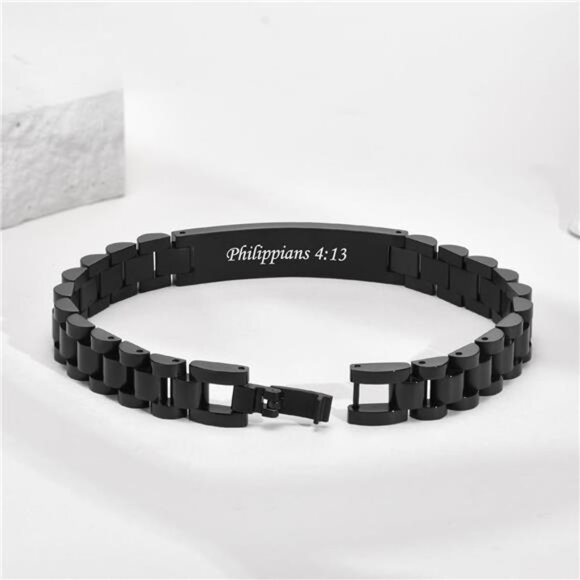 Personalized Christian Bracelet Inspirational Bible Verse Quote Wristband Gift W - Picture 5 of 7